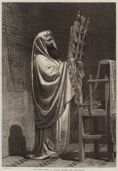 The High Priest at Nablus Reading the Pentateuch by Carl Haag