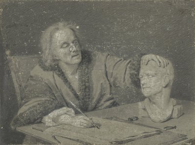 Draftsman Sketching a Plaster Head by Carl Heinrich Mylius