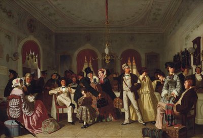 The First and Second-Class Waiting Room, c.1860 by Carl Hendrik d Unker