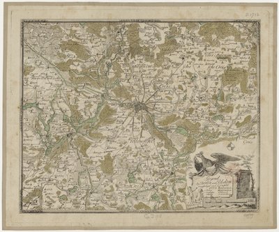 Landscape near Berlin and Potsdam (colored) - Oesfeld 1778 by Carl Ludwig von Oesfeld