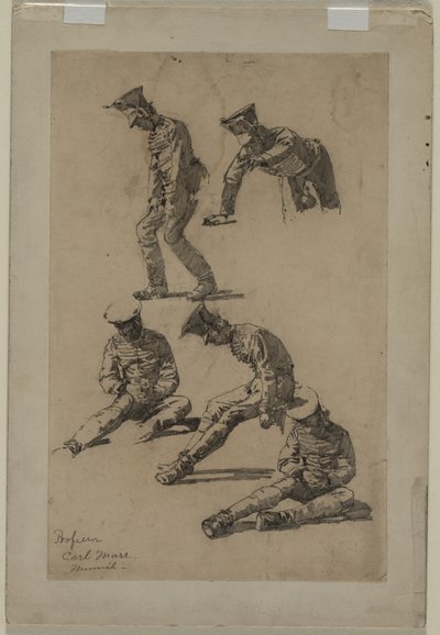 Five Studies of a Soldier by Carl Marr