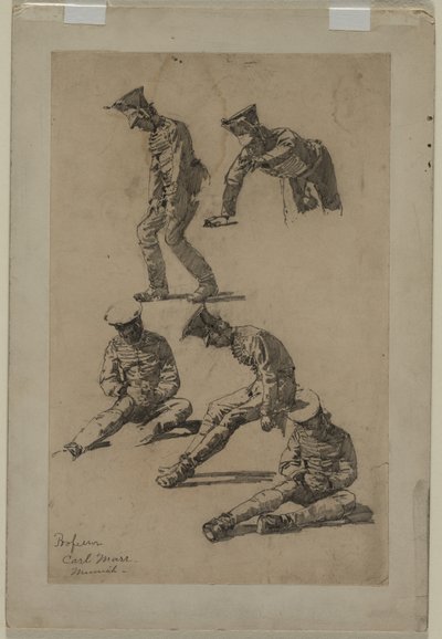 Five Studies of a Soldier by Carl Marr