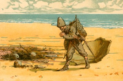 Robinson Crusoe Sees the Beach Strewn with Human Skulls and Human Bones by Carl Marr