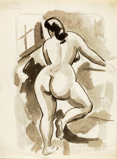 Back View of Standing Female Nude by Carl Newman