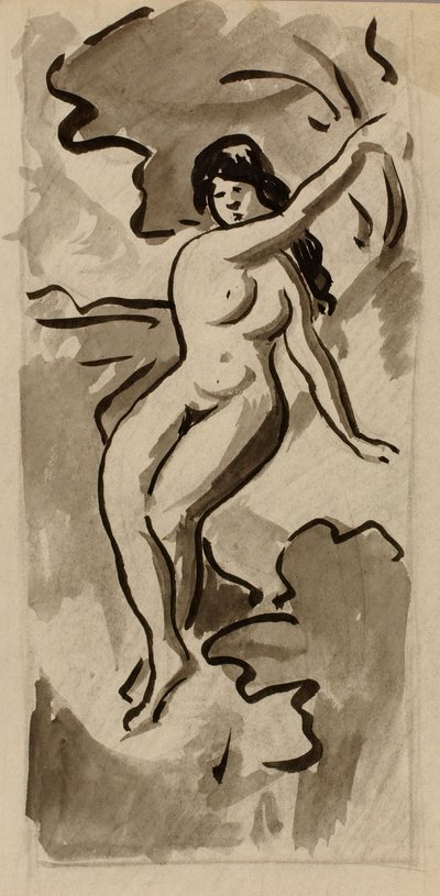 Seated Female Nude by Carl Newman