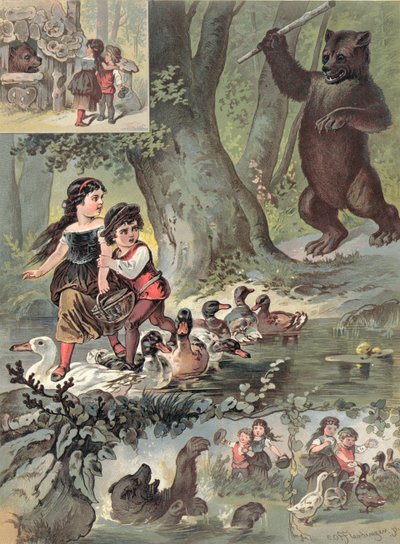 Hansel and Gretel in the Forest, c.1880 by Carl Offterdinger