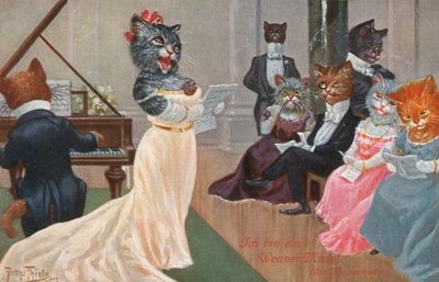 Humorous Cat Postcard by Carl Robert Arthur Thiele