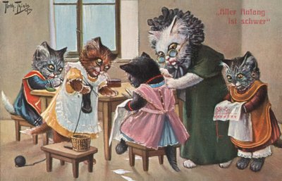 Humorous Cat Postcard by Carl Robert Arthur Thiele