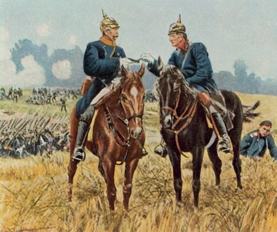 Bismarck and Moltke at Königgrätz, 3 July 1866 by Carl Rochling