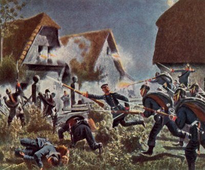 Night Battle at Podol, 26 June 1866 by Carl Rochling