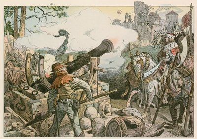 Frederick I (1371-1440) Fighting Against the Von Quitzow Family in 1414 by Carl Rohling