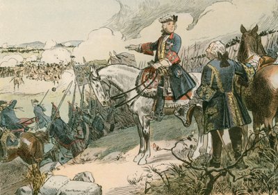 Frederick the Great at the Battle of Hohenfriedberg in 1745 by Carl Rohling