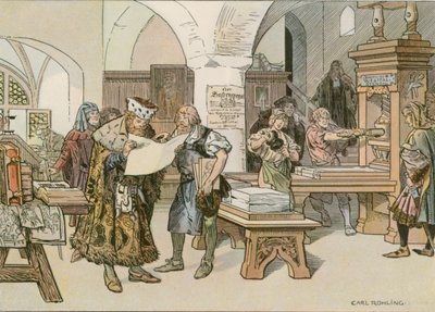 John Cicero Attending the First Book Printer in Stendal in 1490 by Carl Rohling