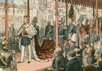The Coronation of Wilhelm I, King of Prussia and First German Emperor (1797-1888), at Konigsberg in 1861 by Carl Rohling