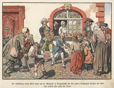 Crown Prince Frederick of Prussia Giving Bread to the Poor by Carl Röchling