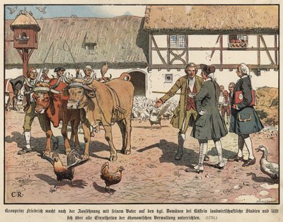 Crown Prince Frederick of Prussia studying agriculture by Carl Röchling