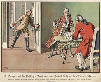 Crown Prince Frederick of Prussia Surprised by His Father, the King, While at Flute Practice by Carl Röchling