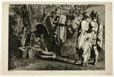 Diogenes in His Tub with Alexander and His Generals by Carl Russ