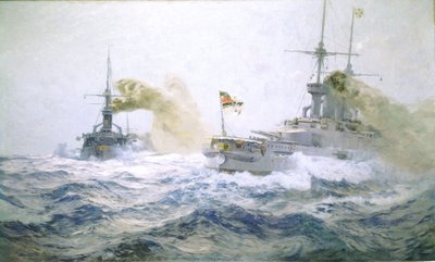 German Fleet Manoeuvres on the High Seas, c.1900 by Carl Saltzmann