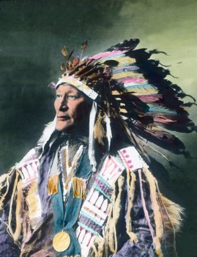 Portrait of a Native American Chief, image date: circa 1910, Carl Simon Archive by Carl Simon