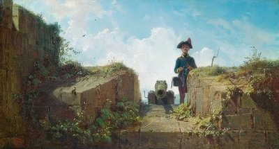 The Knitting Outpost. c. 1860 by Carl Spitzweg