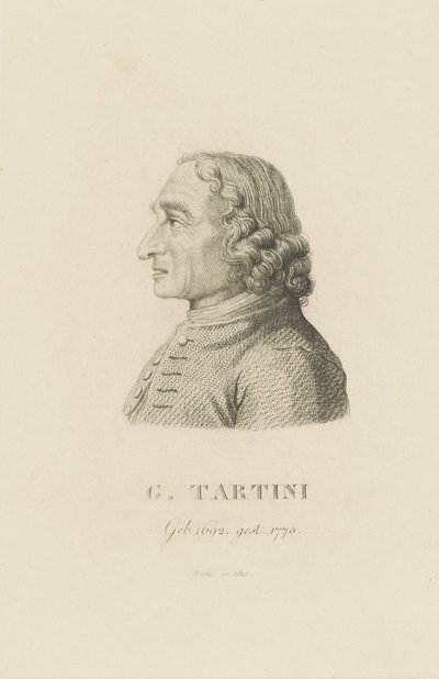 Portrait of the violinist and composer Giuseppe Tartini by Carl Traugott Riedel