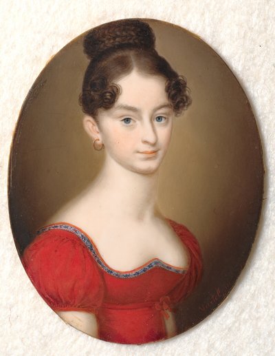 Portrait of an Unknown Lady in a Red Dress by Carl Viertel