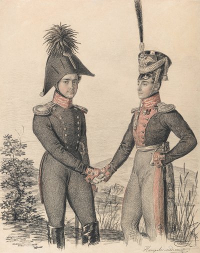 Portrait of Pyotr Petrovich Esipov and Pavel Yakovlevich de Witte by Carl von Hampeln