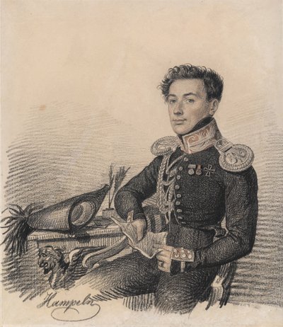 Portrait of Sergei Alexandrovich Kokoshkin, 1795-1861, 1820 by Carl von Hampeln