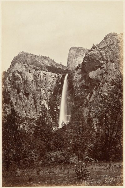 Bridal Veil Fall from California Photo Album by Carleton E. Watkins