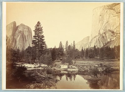 Down the Valley, El Capitan and Cathedral Rocks by Carleton E. Watkins