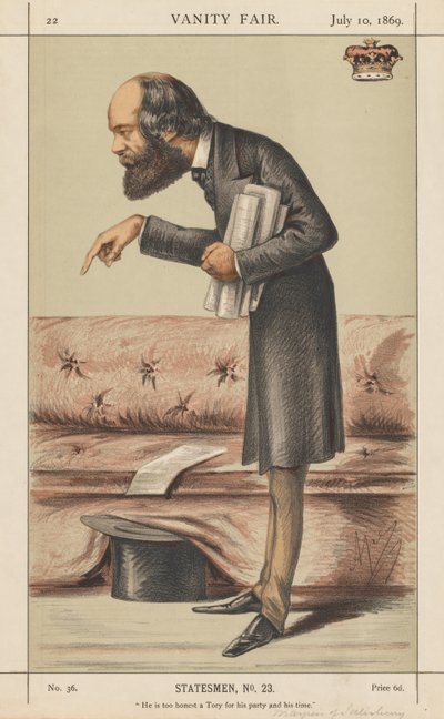 Vanity Fair: Statesman, No. 23 "He is too honest a Tory for his party and time" by Carlo (Ape) Pellegrini
