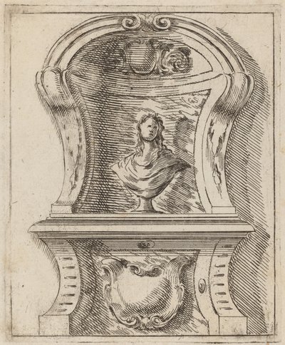Architectural Motif with a Bust by Carlo Antonio Buffagnotti