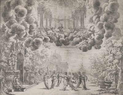 Stage Design with Allegorical Figures by Carlo Antonio Forti
