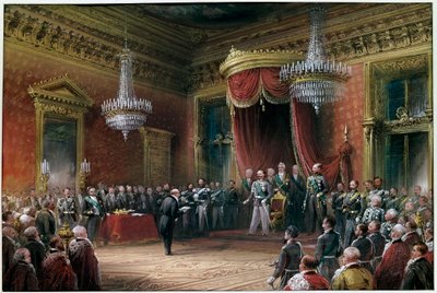 Risorgimento - Carlo Farini Presents to Victor Emmanuel II the Pact of Annexation of Emilia Romagna in 1860 by Carlo Bossoli