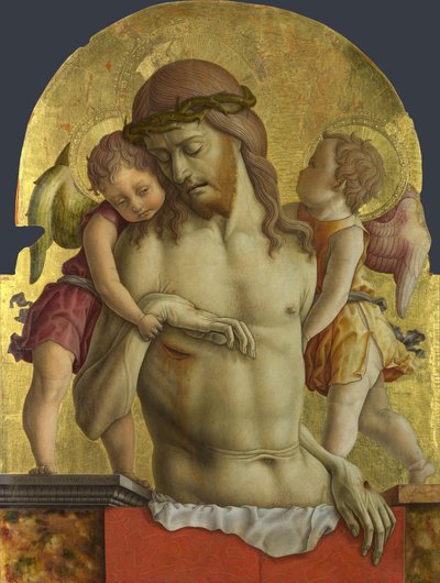 The Dead Christ supported by Two Angels by Carlo Crivelli