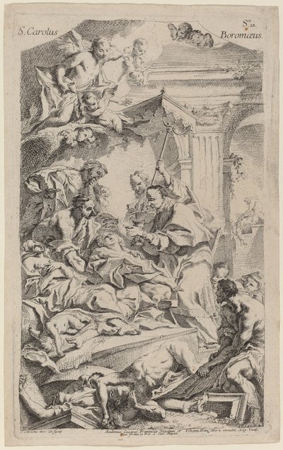 San Carlo Borromeo Giving Last Communion to Victims of the Plague by Carlo Innocenzo Carlone