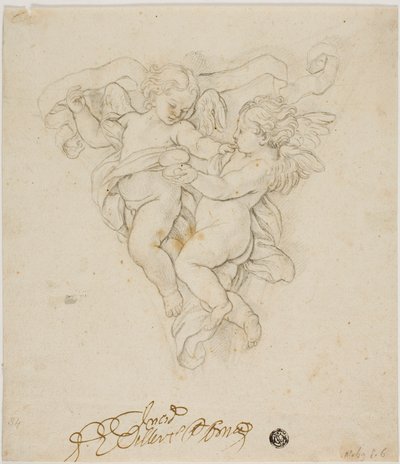 Spandrel Decoration with Two Putti by Carlo Maratti