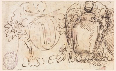 Two escutcheons for coat of arms of Pope Benedict XIV, 1740–58 by Carlo Marchionni