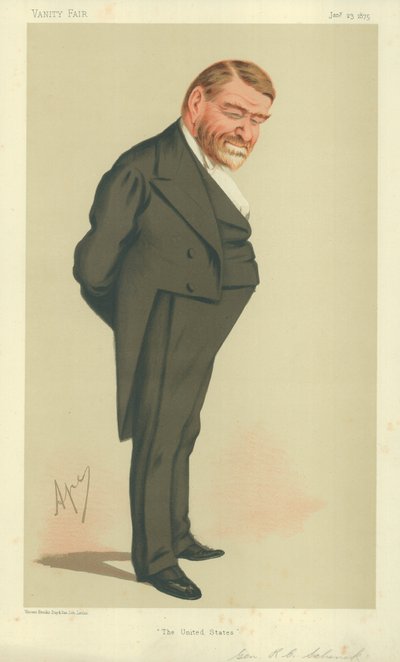 General Robert Cumming Schenck, USA, 23 January 1875, Vanity Fair cartoon by Carlo Pellegrini