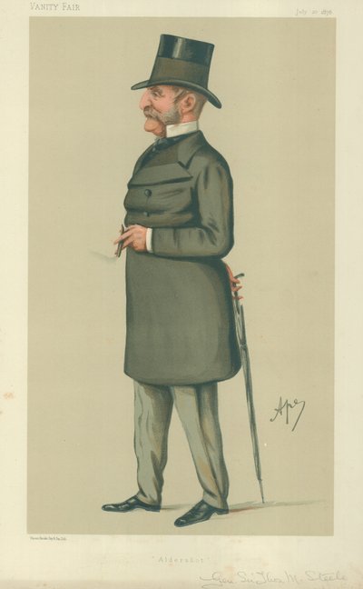 General Sir Thomas Montagu Steele, Aldershot, 20 July 1878, Vanity Fair cartoon by Carlo Pellegrini
