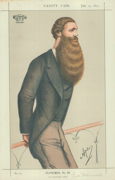 Lord Skelmersdale, A Conservative Whip, 15 July 1871, Vanity Fair Cartoon by Carlo Pellegrini