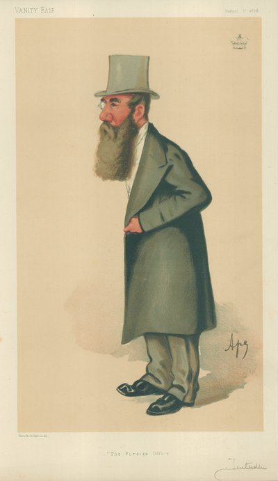 Lord Tenterden, The Foreign Office, 17 August 1878, Vanity Fair Cartoon by Carlo Pellegrini