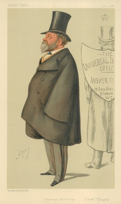 Lord Truro, Universal Knowledge, Vanity Fair Cartoon by Carlo Pellegrini