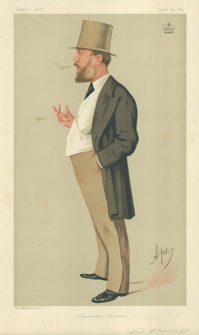 Lord Wharncliffe, Conservative Conversion, 14 August 1875, Vanity Fair cartoon by Carlo Pellegrini