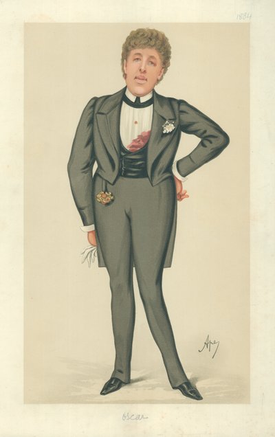 Mr Oscar Wilde, Oscar, 24 May 1884, Vanity Fair cartoon by Carlo Pellegrini