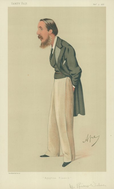Mr Rivers Wilson, Egyptian Finance, 9 November 1878, Vanity Fair Cartoon by Carlo Pellegrini