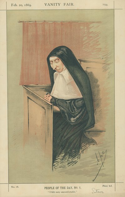 Mrs Starr, I felt very uncomfortable, Vanity Fair cartoon by Carlo Pellegrini