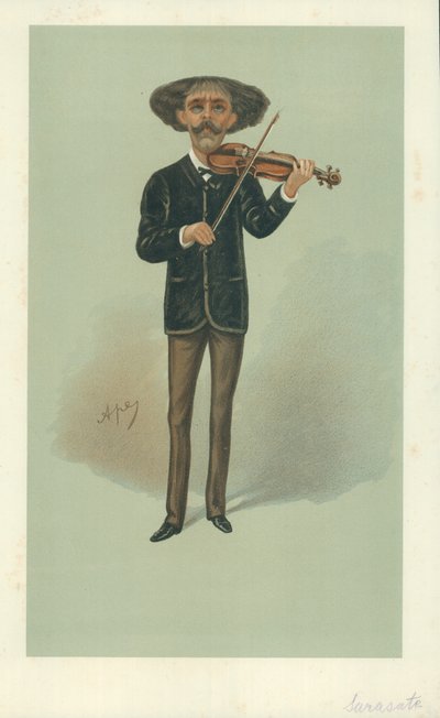 Senor Pablo Martin Meliton Sarasate, Vanity Fair Cartoon by Carlo Pellegrini