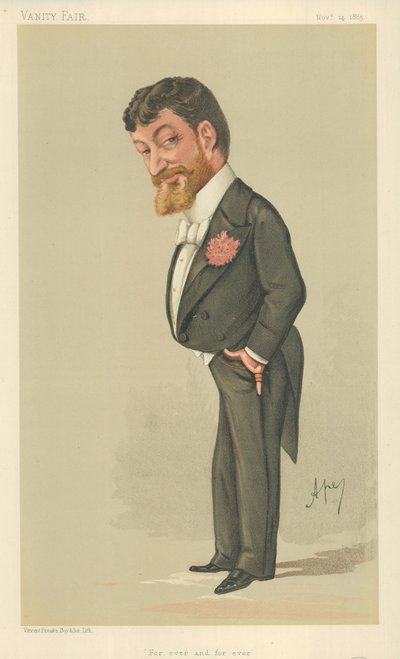 Signor Paolo Tosti, For Ever and For Ever, 14 November 1885, Vanity Fair Cartoon by Carlo Pellegrini